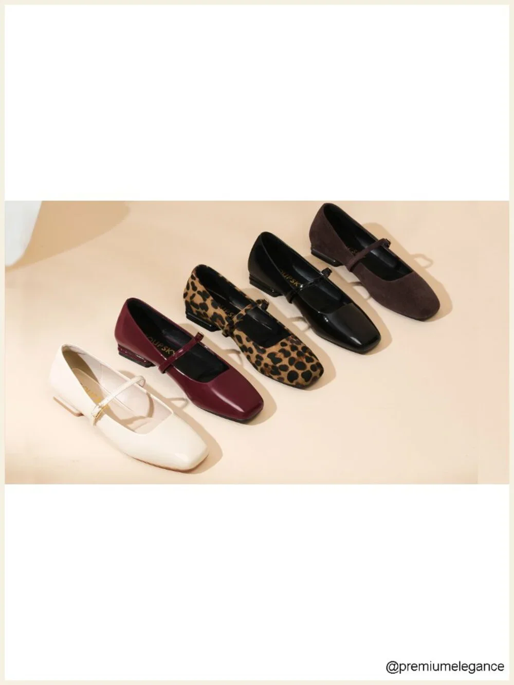 Faux Leather Square Toe Mary Jane Flats with Adjustable Ankle Buckle Slip On